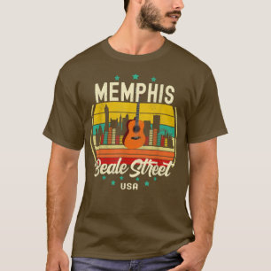 Memphis Beale Street Blues Music Vintage Guitar Mu T-Shirt