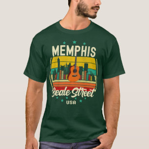 Memphis Beale Street Blues Music Vintage Guitar Mu T-Shirt