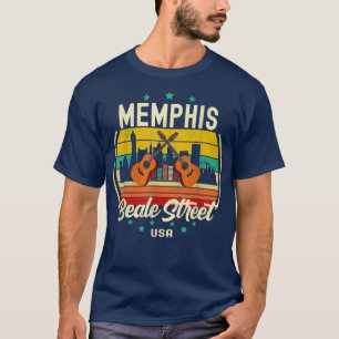 Memphis Beale Street Blues Music Vintage Guitar Mu T-Shirt
