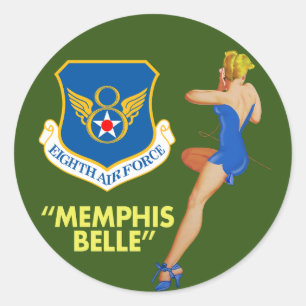 "Memphis Belle" 8th Air Force Classic Round Sticker