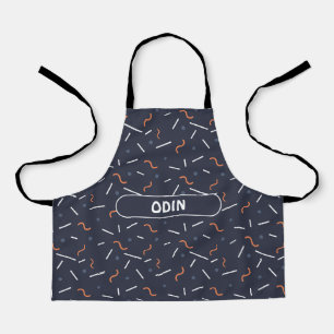 Memphis Blue Orange Minimal Pattern Apron