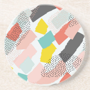 Memphis brush strokes: vintage pattern. coaster