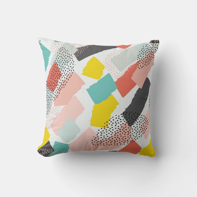 Memphis brush strokes: vintage pattern. cushion (Front)