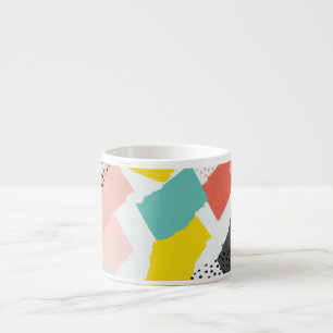 Memphis brush strokes: vintage pattern. espresso cup