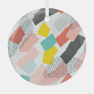 Memphis brush strokes: vintage pattern. glass tree decoration