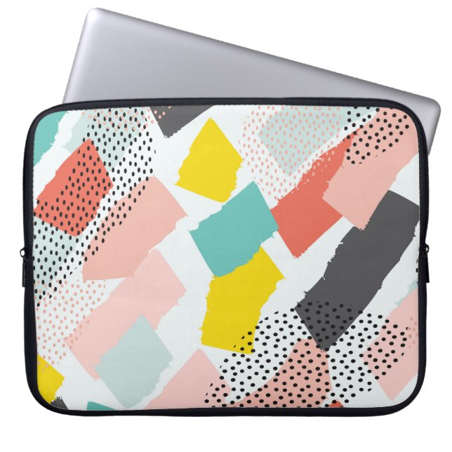 Memphis brush strokes: vintage pattern. laptop sleeve (Front)