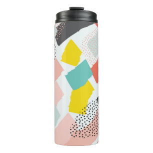 Memphis brush strokes: vintage pattern. thermal tumbler