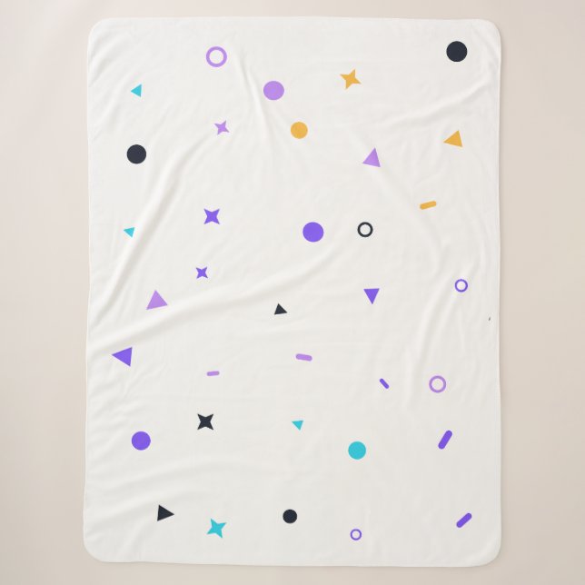 Memphis Confetti Seamless Pattern Sherpa Blanket (Front)