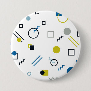Memphis, cool, trendy, modern geometric art 7.5 cm round badge