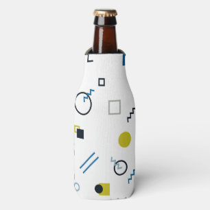 Memphis, cool, trendy, modern geometric art bottle cooler
