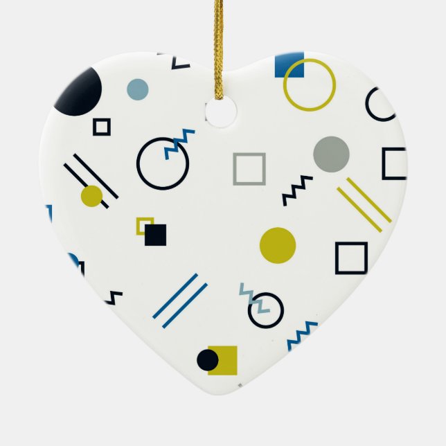 Memphis, cool, trendy, modern geometric art ceramic ornament (Back)