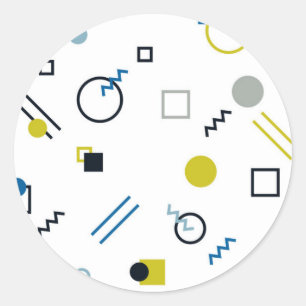 Memphis, cool, trendy, modern geometric art classic round sticker