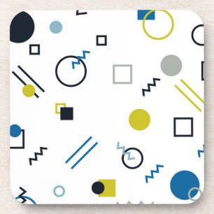 Memphis, cool, trendy, modern geometric art coaster