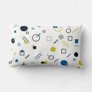 Memphis, cool, trendy, modern geometric art lumbar cushion