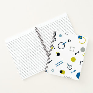 Memphis, cool, trendy, modern geometric art notebook