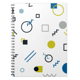 Memphis, cool, trendy, modern geometric art notebook