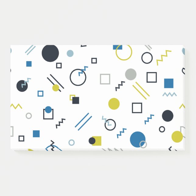 Memphis, cool, trendy, modern geometric art post-it notes (Front)
