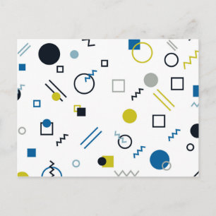 Memphis, cool, trendy, modern geometric art postcard