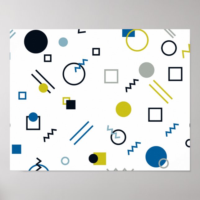 Memphis, cool, trendy, modern geometric art poster (Front)
