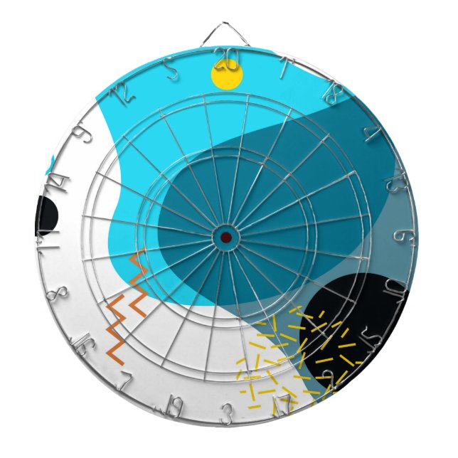 Memphis, cool, trendy, urban, modern illustration dartboard (Front)