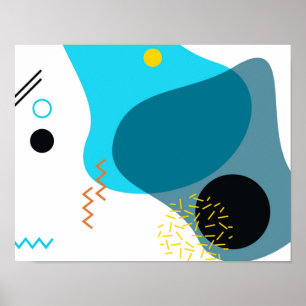 Memphis, cool, trendy, urban, modern illustration poster