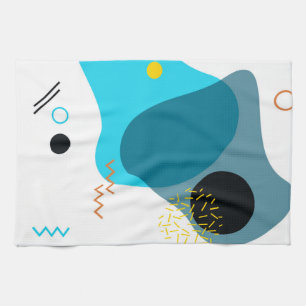 Memphis, cool, trendy, urban, modern illustration tea towel