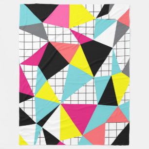 Memphis, geometric shapes fleece blanket