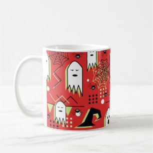 Memphis ghost: Halloween geometric pattern. Coffee Mug