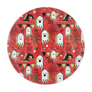 Memphis ghost: Halloween geometric pattern. Cutting Board
