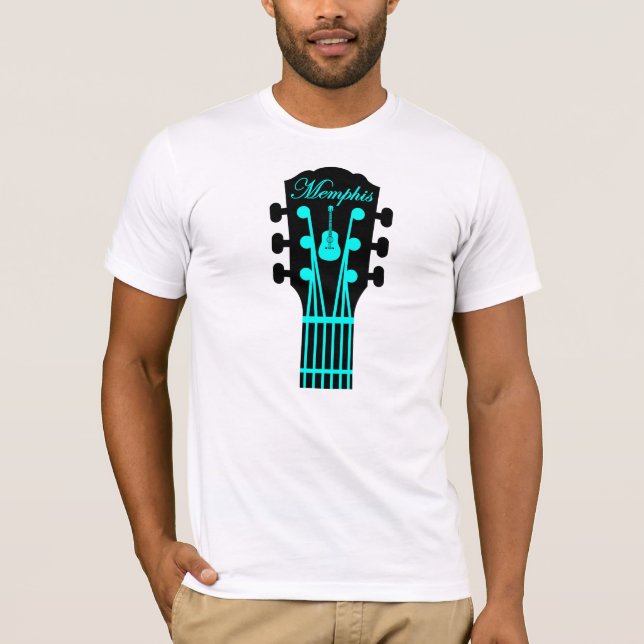 Memphis Guitar Aqua T-Shirt (Front)