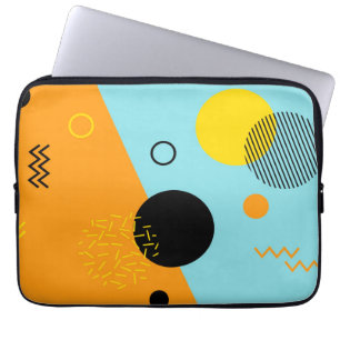 Memphis, hipster, trendy, cool illustration art laptop sleeve