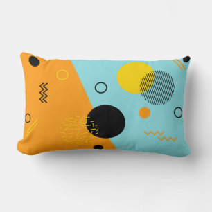 Memphis, hipster, trendy, cool illustration art lumbar cushion