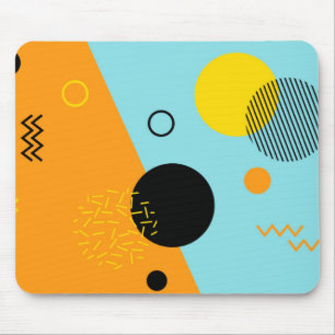 Memphis, hipster, trendy, cool illustration art mouse pad