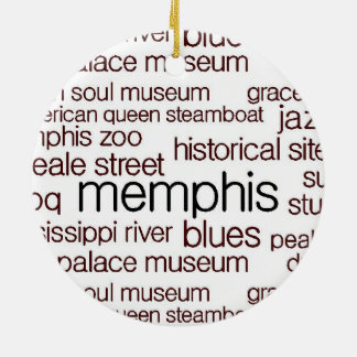 Memphis in Brown Ceramic Ornament