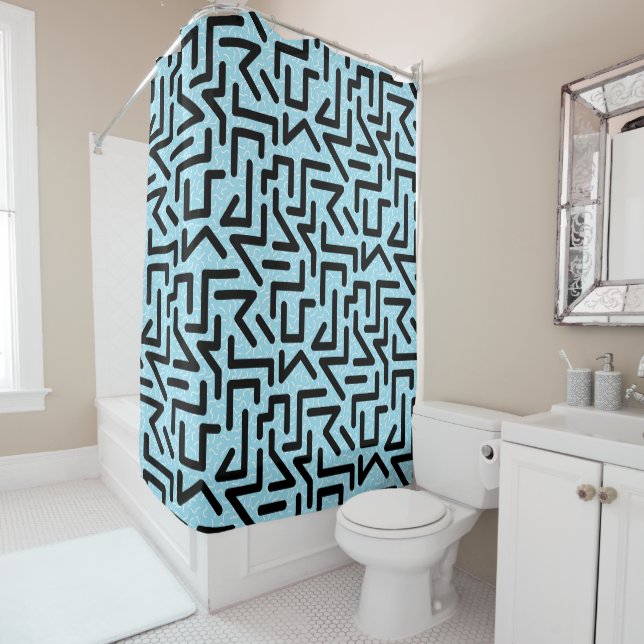Memphis Labyrinth Shower Curtain (In Situ)