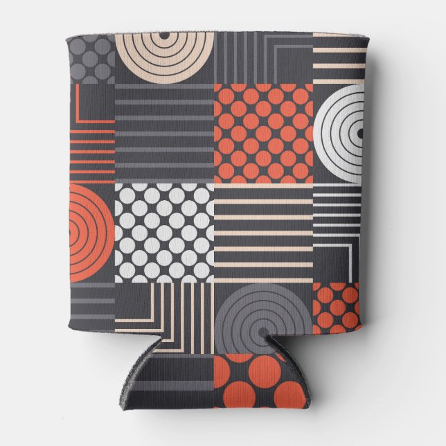 Memphis Magic: Geometric Banner Fun Can Cooler (Front)