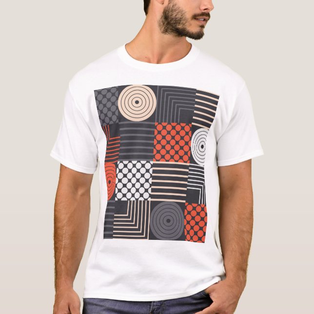 Memphis Magic: Geometric Banner Fun T-Shirt (Front)