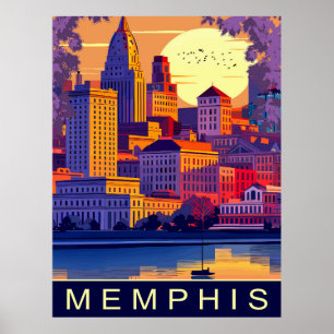 Memphis, Mississippi River, Travel Poster