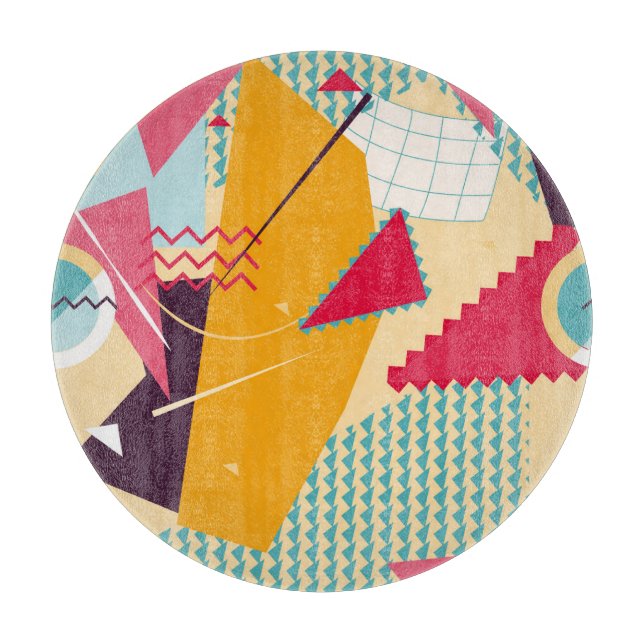 Memphis Mood: Retro Geometric Trend Cutting Board (Front)