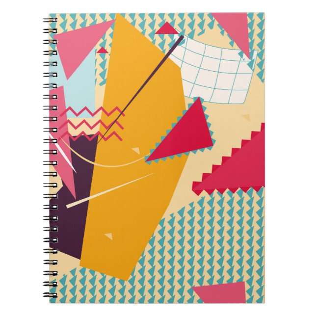 Memphis Mood: Retro Geometric Trend Notebook (Front)