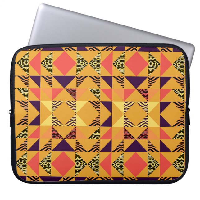 Memphis Pastel Triangle Abstract Pattern. Laptop Sleeve (Front)