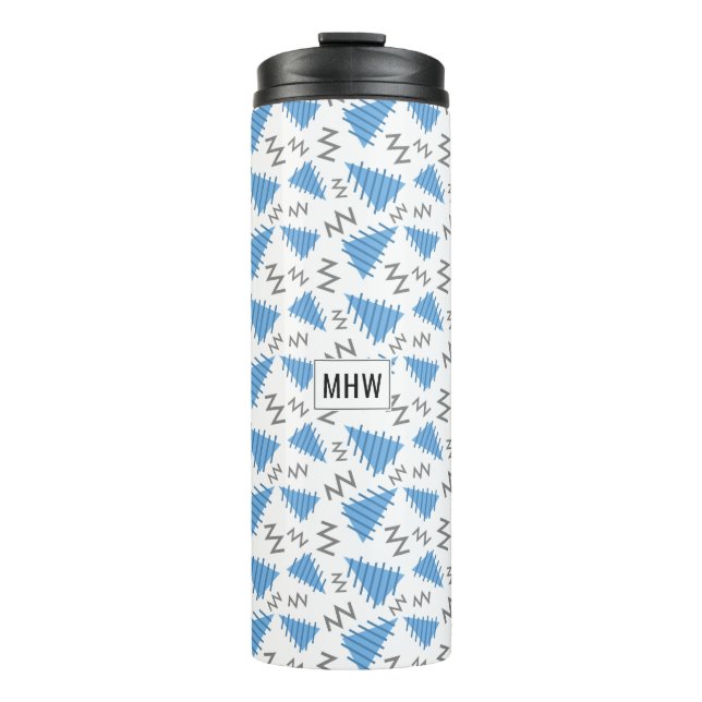 Memphis Pattern custom monogram tumbler (Front)