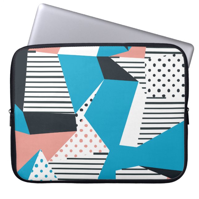 Memphis Pattern: Minimalist Abstract Trend Laptop Sleeve (Front)