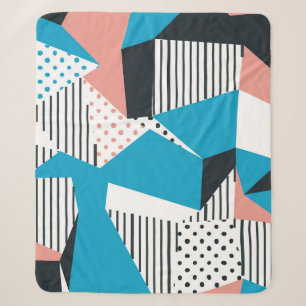 Memphis Pattern: Minimalist Abstract Trend Sherpa Blanket