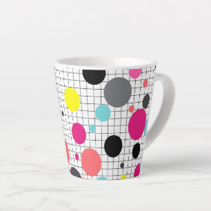 Memphis polka dots latte mug