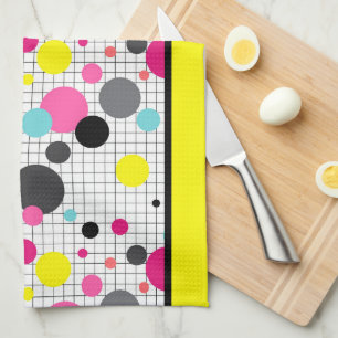 Memphis polka dots  tea towel