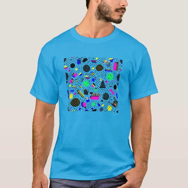 Memphis, Retro, 80s, Geometric, Pattern, Neon, Abs T-Shirt (Front)