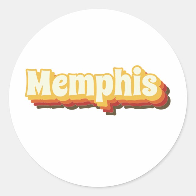 Memphis Retro Vintage Text Classic Round Sticker (Front)