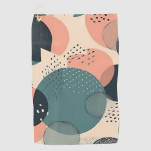 Memphis Revival Coral Navy Teal Abstract Golf Towel