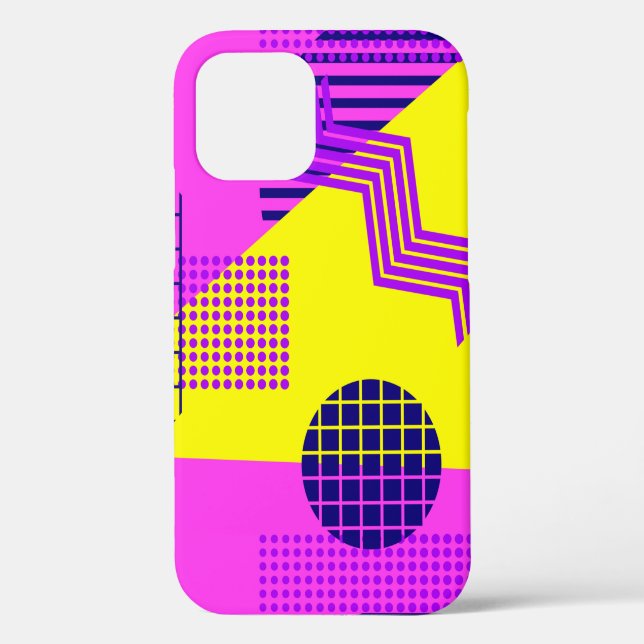 Memphis seamless pattern, geometric shapes in the  Case-Mate iPhone case (Back)